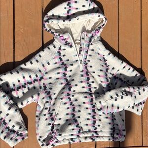 Outdoor Voices Patterned Hoodie - White, Pink, Black